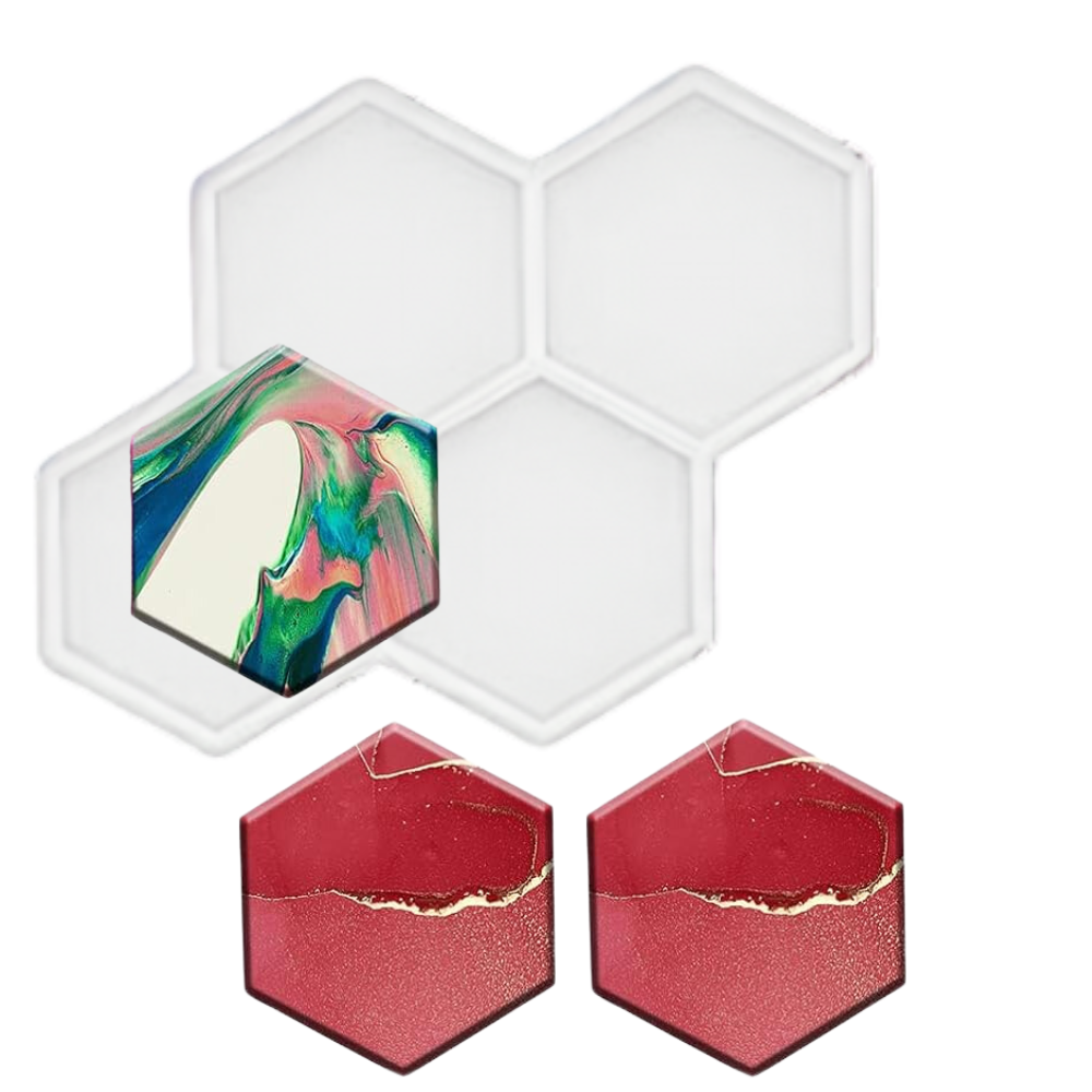 Molde 4 Hexágonos para Popsockets