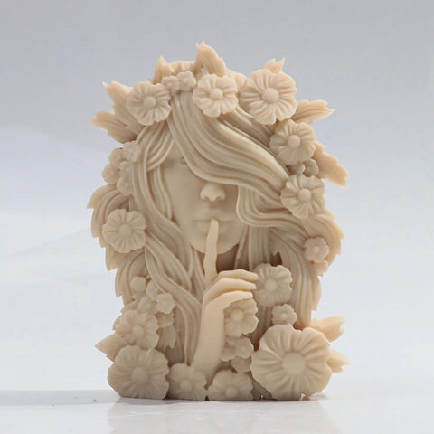 Molde de Mujer Diosa con Flores 3D para Vela