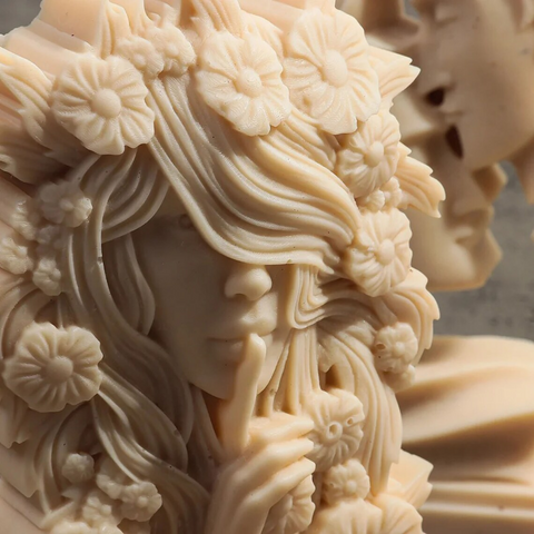 Molde de Mujer Diosa con Flores 3D para Vela