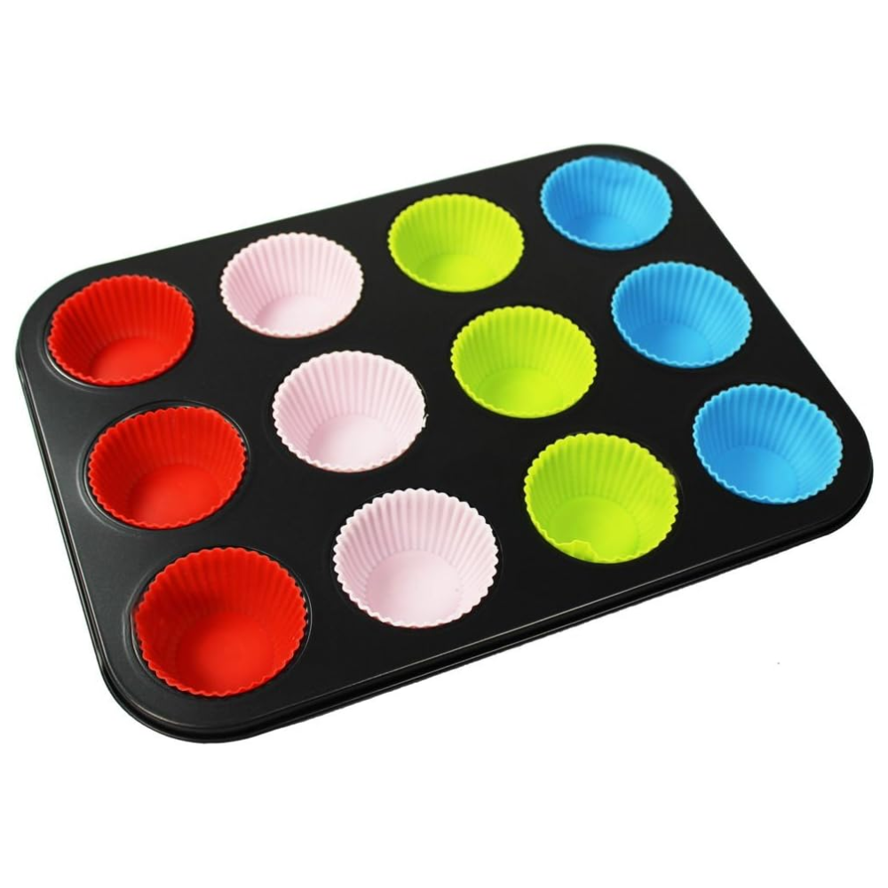 Molde Aluminio de 12 Cupcake Con Capacillos