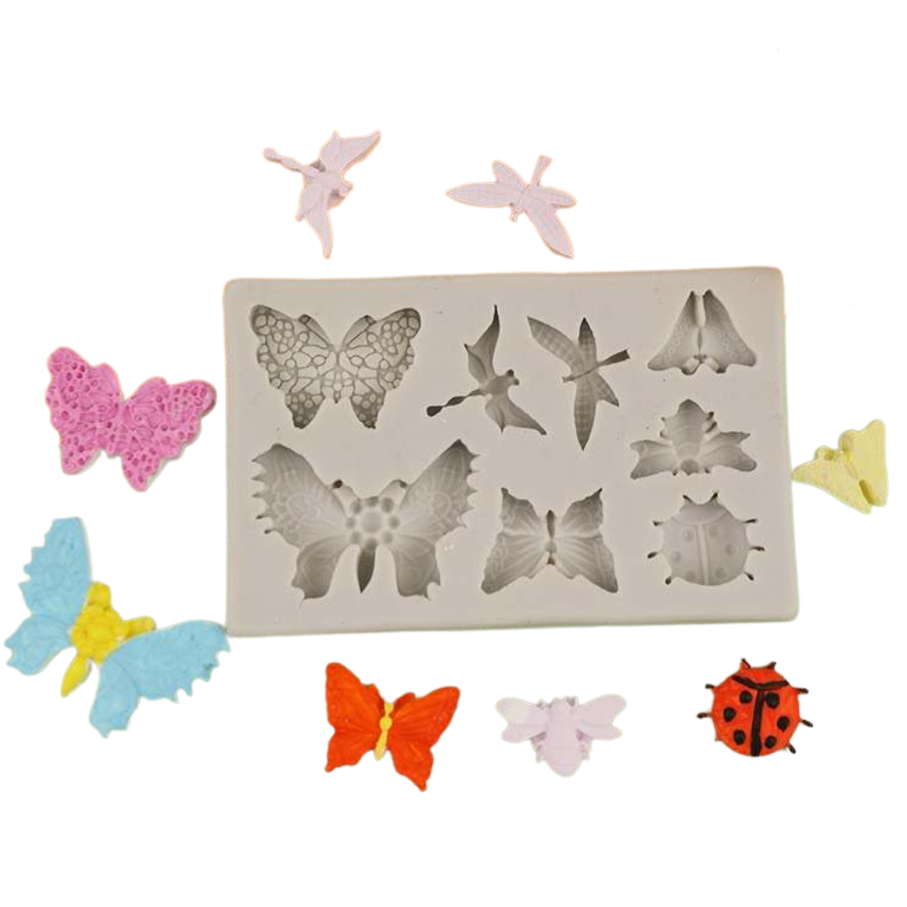 Molde Fondant Insectos y Mariposas