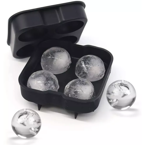 Molde de Silicón para Hielos de Esfera con 4 Cavidades