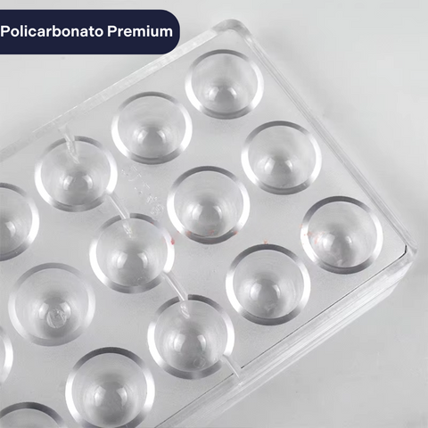 Molde de Policarbonato para Chocolate de Semi Esfera Pro