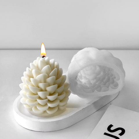 Molde Piña Navideña 3D para Vela Molde de Silicón Navideño