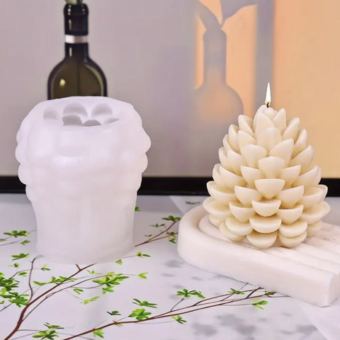 Molde Piña Navideña 3D para Vela Molde de Silicón Navideño