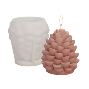Vela decorativa en forma de piña navideña para aromatizar la casa, hecha con molde