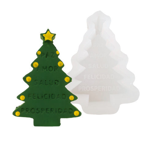 Molde Pino Navidad Deseos 2D