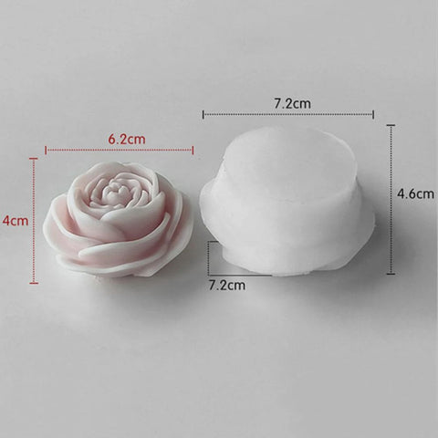 Molde Rosa Pétalos Mediana 3D para Velas