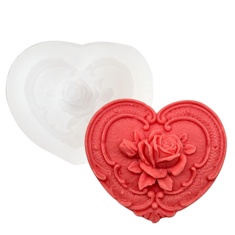 Molde Corazón y Rosa