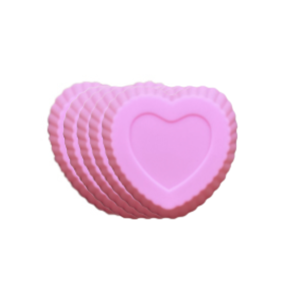 Juego de 6 Capacillos de Corazón (7cm)
