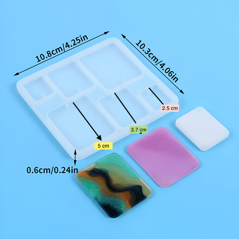Molde para Colgantes de Cuadros en Resina Molde de Silicón
