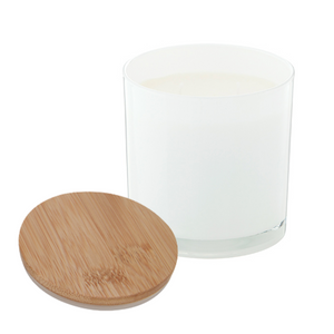 Tarro de Cristal Interior Blanco con Tapa Bambú 210 ml
