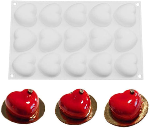 Molde 15 Corazones Fluffy