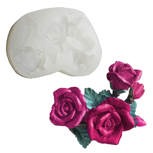 Molde Mini Rosal Ramo 3D para Fondant