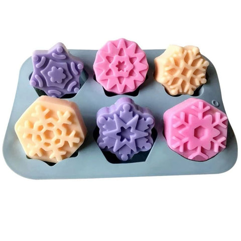 Molde 6 Copos de Nieve