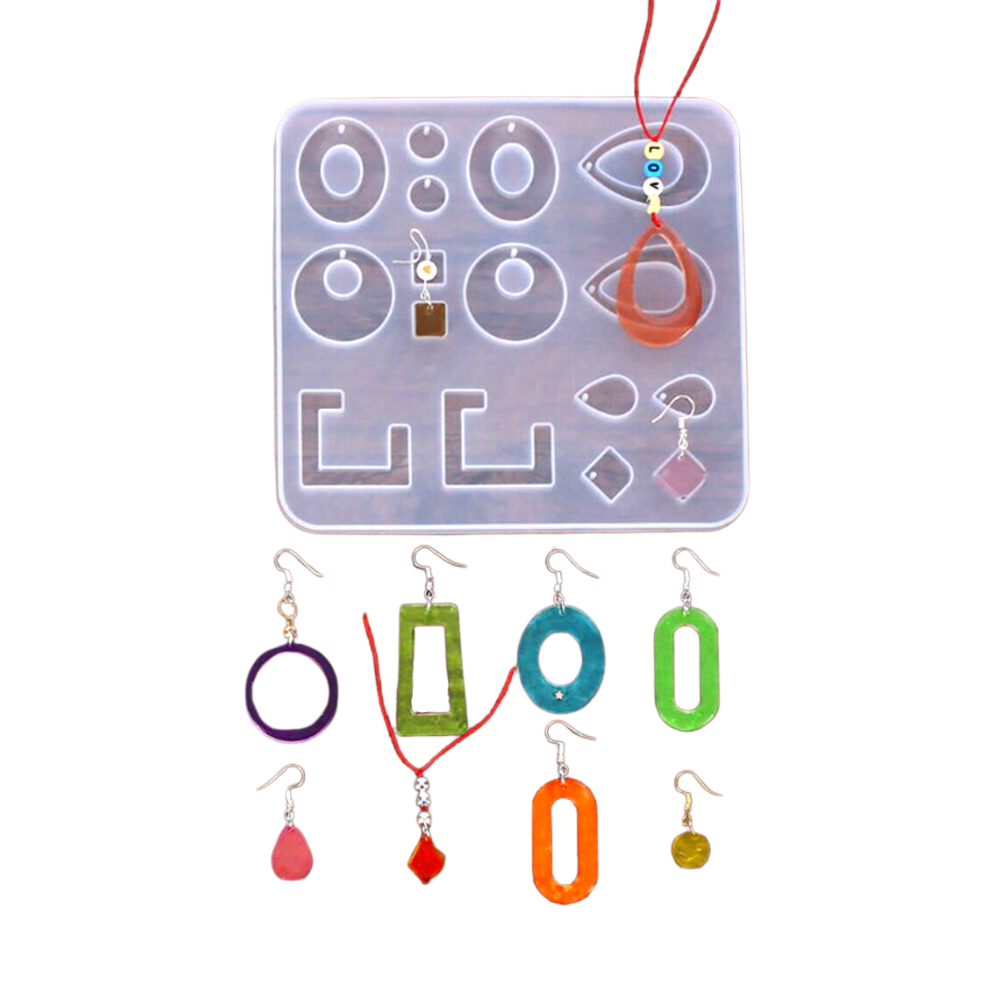 Molde de Silicón Para Variedad Aretes y Joyería en Resina