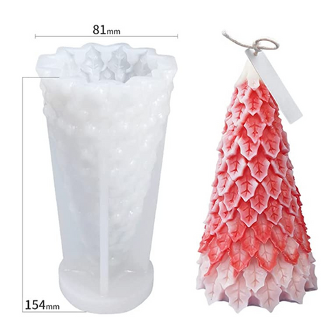 Molde Arbolito Navideño Hojitas 3D