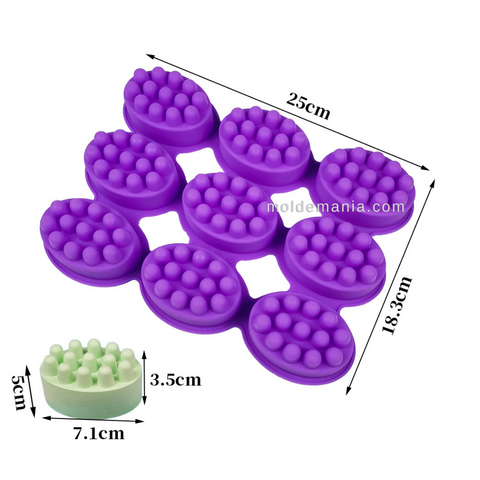 Molde de Silicón 9 Cavidades para Jabones Exfoliantes