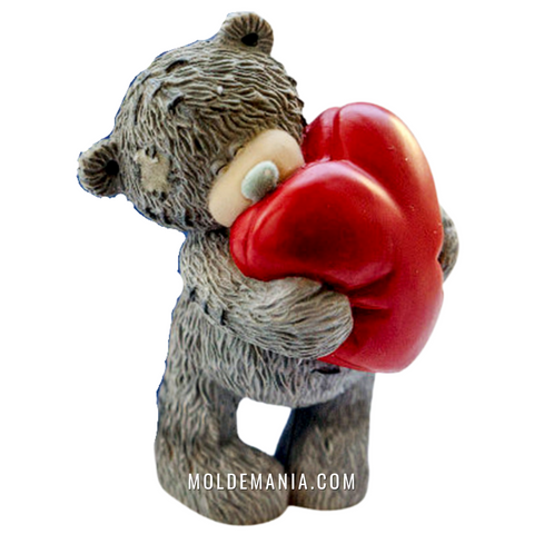 Molde Oso Teddy Corazón 3D