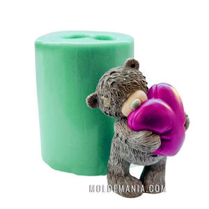 Molde Oso Teddy Corazón 3D