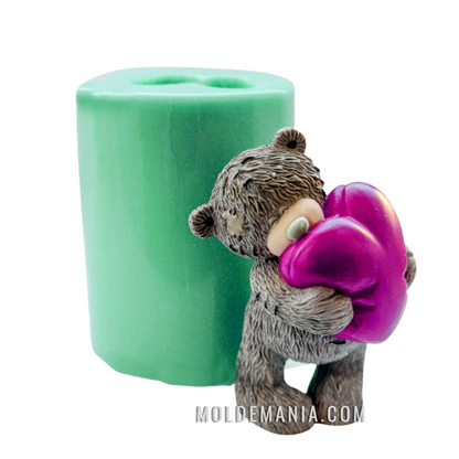 Molde Oso Teddy Corazón 3D