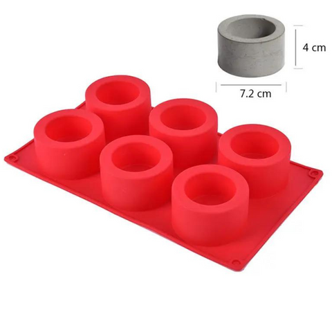 Molde de Silicón 6 Mini Macetas