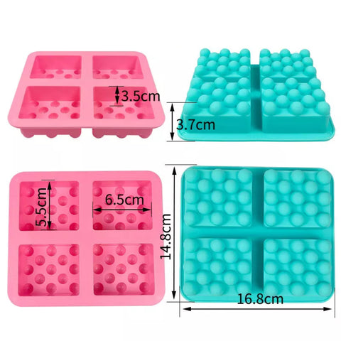 Molde 4 Jabones Exfoliantes Rectangulares